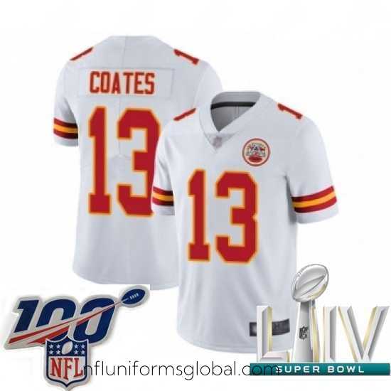 Gorgeous 2020 Super Bowl LIV Kansas City Chiefs #13 Sammie Coates White Vapor Untouchable Limited Player Football Jersey