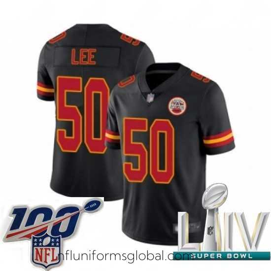 Captivating 2020 Super Bowl LIV Kansas City Chiefs #50 Darron Lee Limited Black Rush Vapor Untouchable Football Jersey