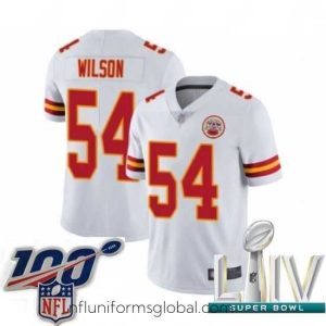 Exquisite 2020 Super Bowl LIV Kansas City Chiefs #54 Damien Wilson White Vapor Untouchable Limited Player Football Jersey