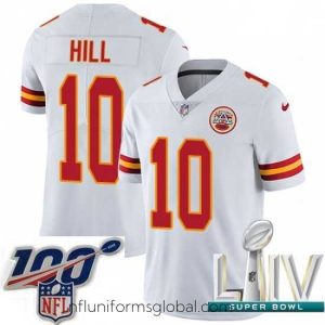 Stunning 2020 Super Bowl LIV Nike Kansas City Chiefs #10 Tyreek Hill White Vapor Untouchable Limited Player NFL Jersey