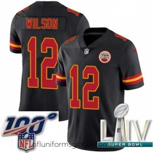 Captivating 2020 Super Bowl LIV Nike Kansas City Chiefs #12 Albert Wilson Limited Black Rush Vapor Untouchable NFL Jersey