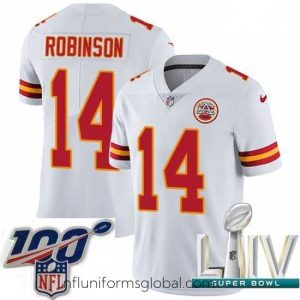 Alluring 2020 Super Bowl LIV Nike Kansas City Chiefs #14 Demarcus Robinson White Vapor Untouchable Limited Player NFL Jersey