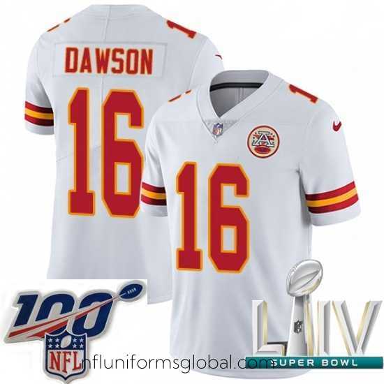 Sumptuous 2020 Super Bowl LIV Nike Kansas City Chiefs #16 Len Dawson White Vapor Untouchable Limited Player NFL Jersey