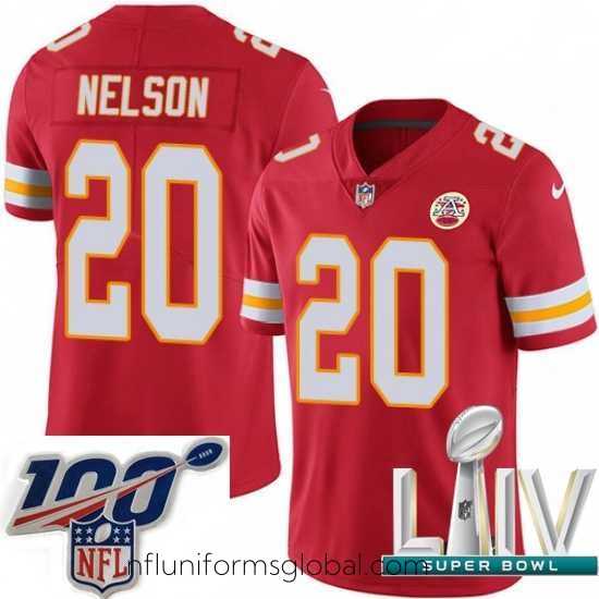 Sumptuous 2020 Super Bowl LIV Nike Kansas City Chiefs #20 Steven Nelson Red Team Color Vapor Untouchable Limited Player NFL Jersey