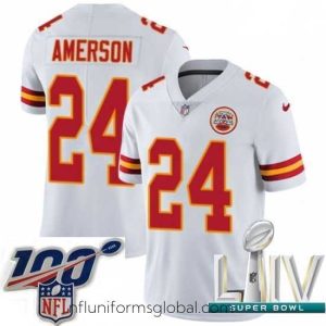 Sumptuous 2020 Super Bowl LIV Nike Kansas City Chiefs #24 David Amerson White Vapor Untouchable Limited Player NFL Jersey