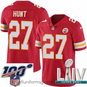 Alluring 2020 Super Bowl LIV Nike Kansas City Chiefs #27 Kareem Hunt Red Team Color Vapor Untouchable Limited Player NFL Jersey