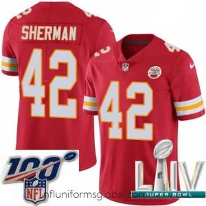 Captivating 2020 Super Bowl LIV Nike Kansas City Chiefs #42 Anthony Sherman Red Team Color Vapor Untouchable Limited Player NFL Jersey