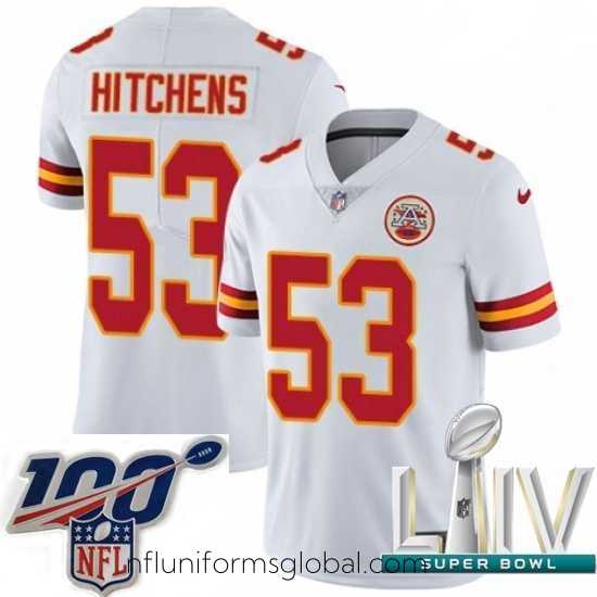 Enchanting 2020 Super Bowl LIV Nike Kansas City Chiefs #53 Anthony Hitchens White Vapor Untouchable Limited Player NFL Jersey
