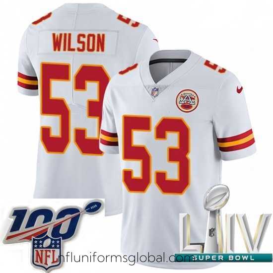 Alluring 2020 Super Bowl LIV Nike Kansas City Chiefs #53 Ramik Wilson White Vapor Untouchable Limited Player NFL Jersey