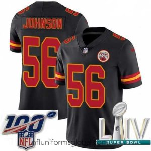 Sumptuous 2020 Super Bowl LIV Nike Kansas City Chiefs #56 Derrick Johnson Limited Black Rush Vapor Untouchable NFL Jersey
