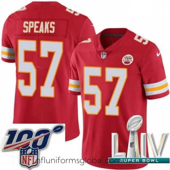 Alluring 2020 Super Bowl LIV Nike Kansas City Chiefs #57 Breeland Speaks Red Team Color Vapor Untouchable Limited Player NFL Jersey