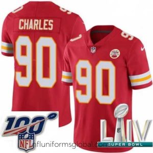 Sumptuous 2020 Super Bowl LIV Nike Kansas City Chiefs #90 Stefan Charles Red Team Color Vapor Untouchable Limited Player NFL Jersey
