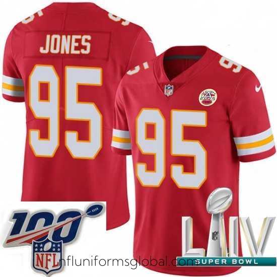 Alluring 2020 Super Bowl LIV Nike Kansas City Chiefs #95 Chris Jones Red Team Color Vapor Untouchable Limited Player NFL Jersey