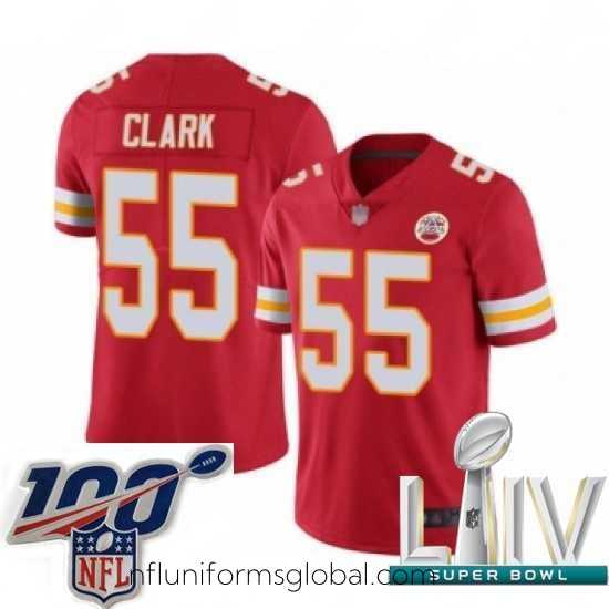 Ravishing 2020 Super Bowl LIV Kansas City Chiefs #55 Frank Clark Red Team Color Vapor Untouchable Limited Player Football Jersey