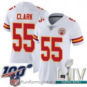 Captivating 2020 Super Bowl LIV Kansas City Chiefs #55 Frank Clark White Vapor Untouchable Limited Player Football Jersey