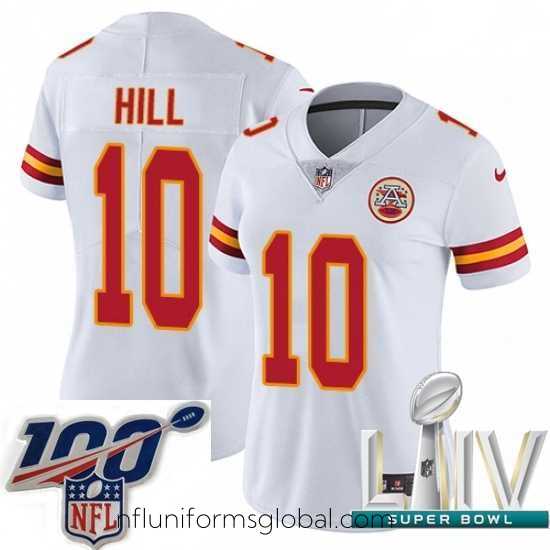Stunning 2020 Super Bowl LIV Nike Kansas City Chiefs #10 Tyreek Hill White Vapor Untouchable Limited Player NFL Jersey