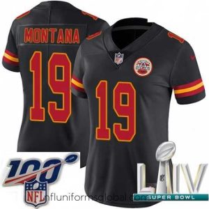 Alluring 2020 Super Bowl LIV Nike Kansas City Chiefs #19 Joe Montana Limited Black Rush Vapor Untouchable NFL Jersey