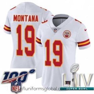 Sumptuous 2020 Super Bowl LIV Nike Kansas City Chiefs #19 Joe Montana White Vapor Untouchable Limited Player NFL Jersey