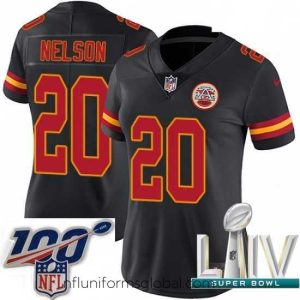 Sumptuous 2020 Super Bowl LIV Nike Kansas City Chiefs #20 Steven Nelson Limited Black Rush Vapor Untouchable NFL Jersey