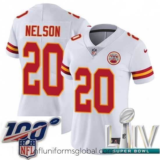 Exquisite 2020 Super Bowl LIV Nike Kansas City Chiefs #20 Steven Nelson White Vapor Untouchable Limited Player NFL Jersey