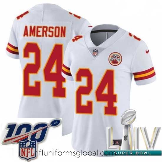 Captivating 2020 Super Bowl LIV Nike Kansas City Chiefs #24 David Amerson White Vapor Untouchable Limited Player NFL Jersey