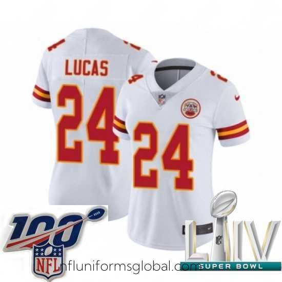 Exquisite 2020 Super Bowl LIV Nike Kansas City Chiefs #24 Jordan Lucas White Vapor Untouchable Limited Player NFL Jersey