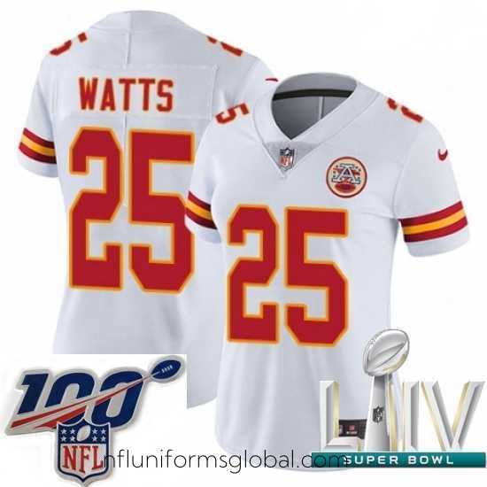 Irresistible 2020 Super Bowl LIV Nike Kansas City Chiefs #25 Armani Watts White Vapor Untouchable Limited Player NFL Jersey