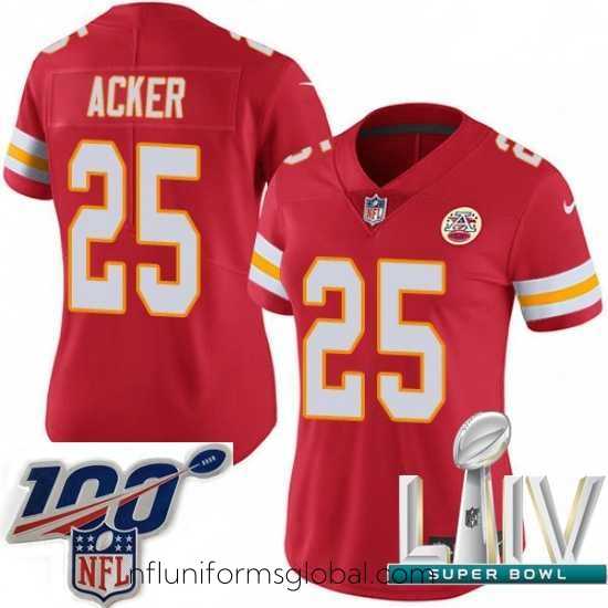 Divine 2020 Super Bowl LIV Nike Kansas City Chiefs #25 Kenneth Acker Red Team Color Vapor Untouchable Limited Player NFL Jersey