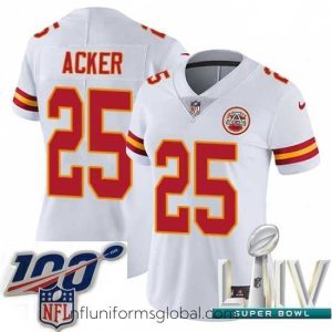 Stunning 2020 Super Bowl LIV Nike Kansas City Chiefs #25 Kenneth Acker White Vapor Untouchable Limited Player NFL Jersey