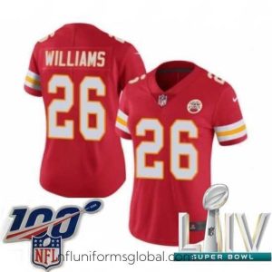Gorgeous 2020 Super Bowl LIV Nike Kansas City Chiefs #26 Damien Williams Red Team Color Vapor Untouchable Limited Player NFL Jersey