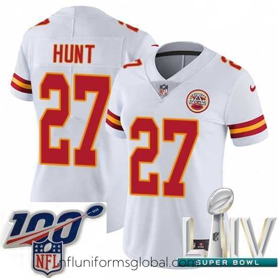 Sumptuous 2020 Super Bowl LIV Nike Kansas City Chiefs #27 Kareem Hunt White Vapor Untouchable Limited Player NFL Jersey