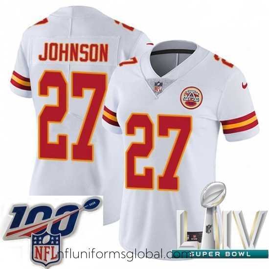 Gorgeous 2020 Super Bowl LIV Nike Kansas City Chiefs #27 Larry Johnson White Vapor Untouchable Limited Player NFL Jersey