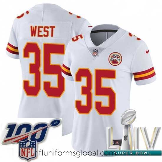 Stunning 2020 Super Bowl LIV Nike Kansas City Chiefs #35 Charcandrick West White Vapor Untouchable Limited Player NFL Jersey