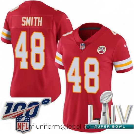 Sumptuous 2020 Super Bowl LIV Nike Kansas City Chiefs #48 Terrance Smith Red Team Color Vapor Untouchable Limited Player NFL Jersey
