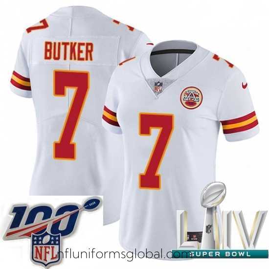 Divine 2020 Super Bowl LIV Nike Kansas City Chiefs #7 Harrison Butker White Vapor Untouchable Limited Player NFL Jersey