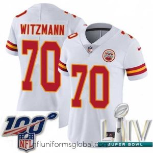 Gorgeous 2020 Super Bowl LIV Nike Kansas City Chiefs #70 Bryan Witzmann White Vapor Untouchable Limited Player NFL Jersey