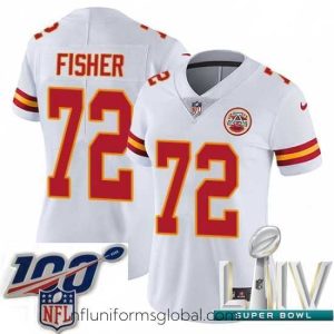 Alluring 2020 Super Bowl LIV Nike Kansas City Chiefs #72 Eric Fisher White Vapor Untouchable Limited Player NFL Jersey
