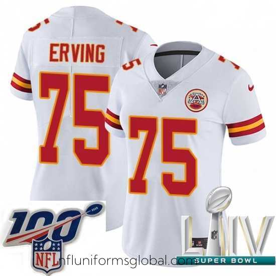 Divine 2020 Super Bowl LIV Nike Kansas City Chiefs #75 Cameron Erving White Vapor Untouchable Limited Player NFL Jersey