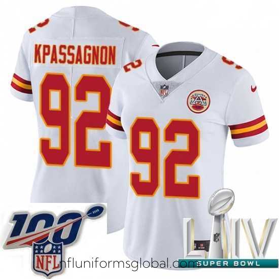 Captivating 2020 Super Bowl LIV Nike Kansas City Chiefs #92 Tanoh Kpassagnon White Vapor Untouchable Limited Player NFL Jersey