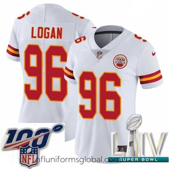 Sumptuous 2020 Super Bowl LIV Nike Kansas City Chiefs #96 Bennie Logan White Vapor Untouchable Limited Player NFL Jersey