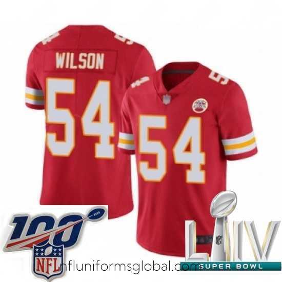 Irresistible 2020 Super Bowl LIV Kansas City Chiefs #54 Damien Wilson Red Team Color Vapor Untouchable Limited Player Football Jersey