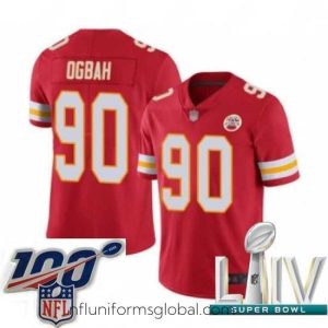 Alluring 2020 Super Bowl LIV Kansas City Chiefs #90 Emmanuel Ogbah Red Team Color Vapor Untouchable Limited Player Football Jersey