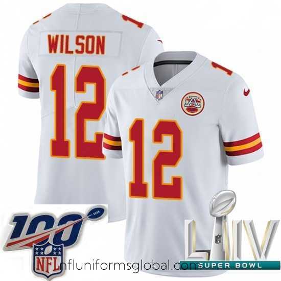 Enchanting 2020 Super Bowl LIV Nike Kansas City Chiefs #12 Albert Wilson White Vapor Untouchable Limited Player NFL Jersey