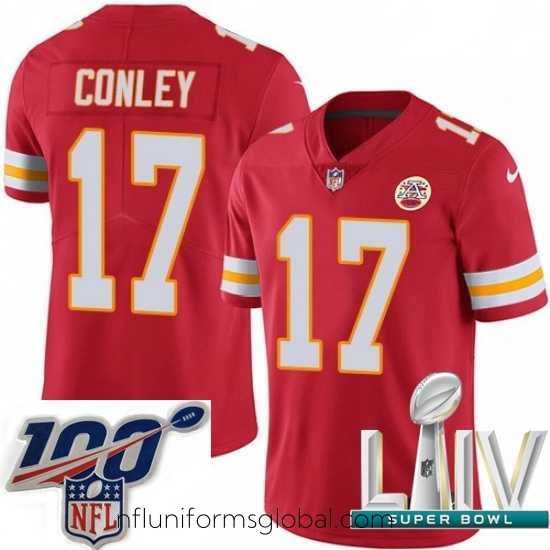 Captivating 2020 Super Bowl LIV Nike Kansas City Chiefs #17 Chris Conley Red Team Color Vapor Untouchable Limited Player NFL Jersey