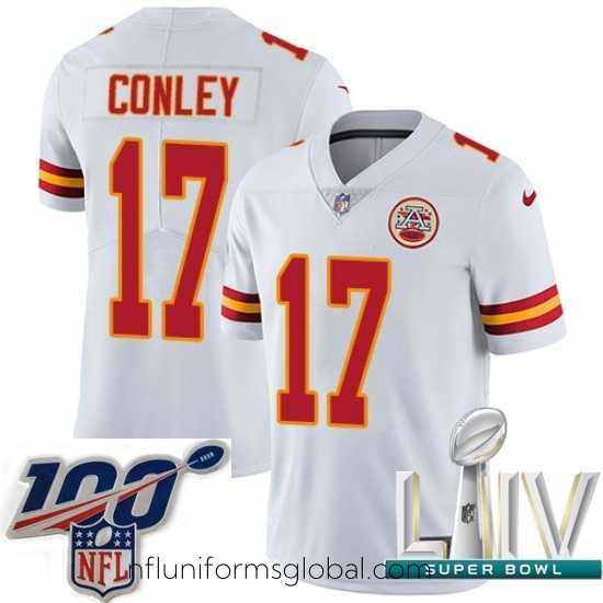 Stunning 2020 Super Bowl LIV Nike Kansas City Chiefs #17 Chris Conley White Vapor Untouchable Limited Player NFL Jersey
