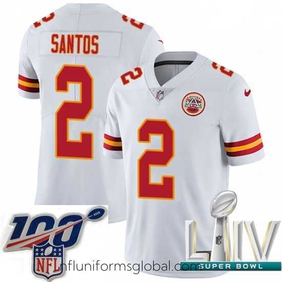 Alluring 2020 Super Bowl LIV Nike Kansas City Chiefs #2 Cairo Santos White Vapor Untouchable Limited Player NFL Jersey