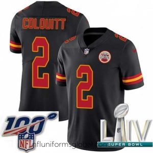 Sumptuous 2020 Super Bowl LIV Nike Kansas City Chiefs #2 Dustin Colquitt Limited Black Rush Vapor Untouchable NFL Jersey