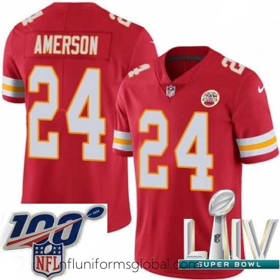 Alluring 2020 Super Bowl LIV Nike Kansas City Chiefs #24 David Amerson Red Team Color Vapor Untouchable Limited Player NFL Jersey