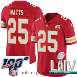 Captivating 2020 Super Bowl LIV Nike Kansas City Chiefs #25 Armani Watts Red Team Color Vapor Untouchable Limited Player NFL Jersey