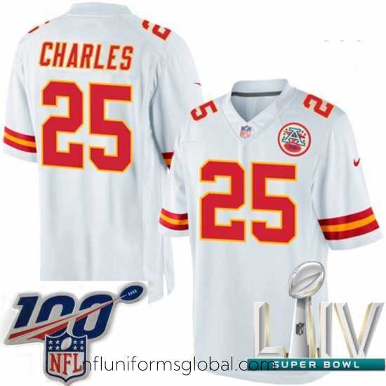 Alluring 2020 Super Bowl LIV Nike Kansas City Chiefs #25 Jamaal Charles White Vapor Untouchable Limited Player NFL Jersey